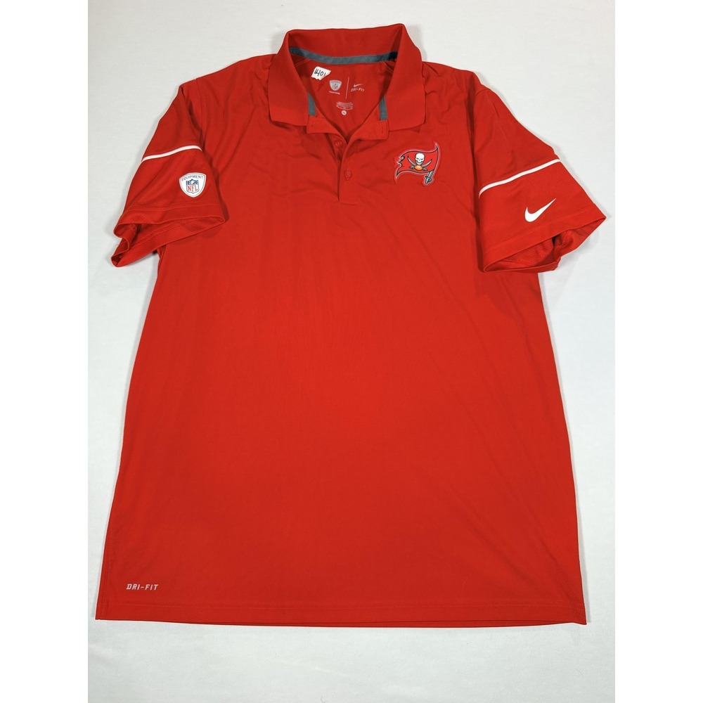 Tampa Bay Buccaneers Shirt Mens XL Red NFL Football Nike Dri Fit Training Polo